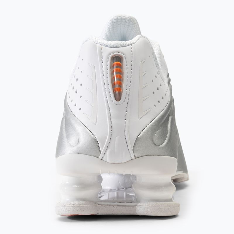 Nike Shox R4 women's shoes white/metalsilver/max orange 6
