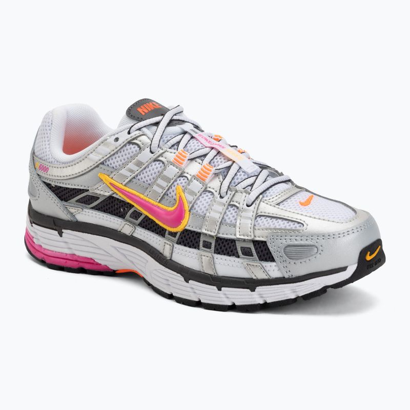 Women's shoes Nike P-6000 white/metallic platinum/laser fuchsia