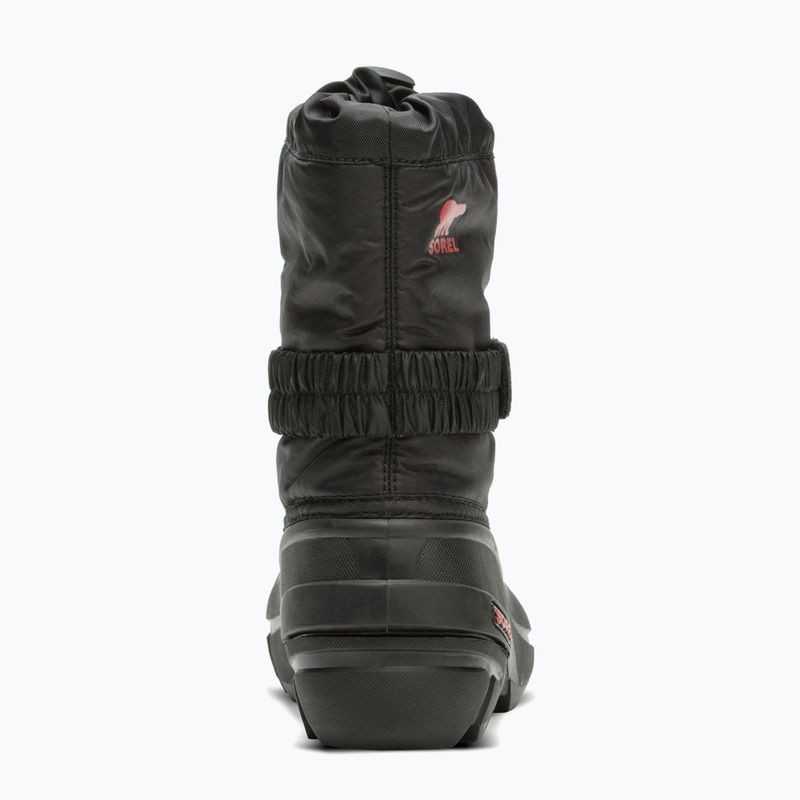 Sorel Flurry Dtv black/bright red children's snow boots 10