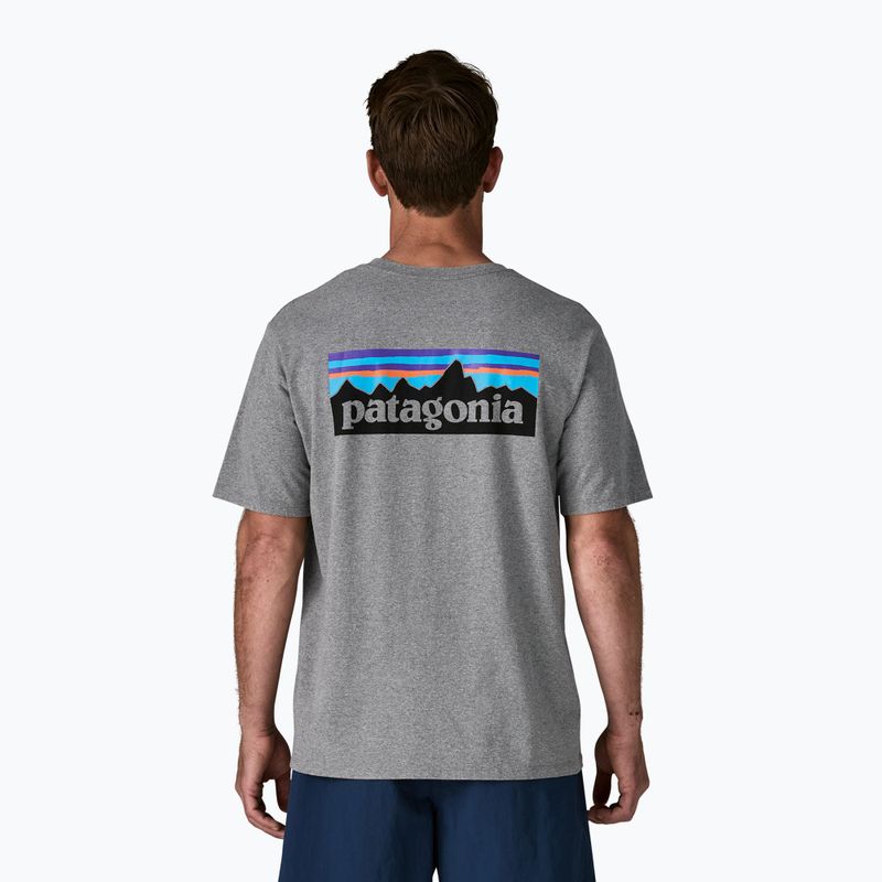 Men's T-shirt Patagonia P-6 Logo Responsibili-Tee gravel heather 2