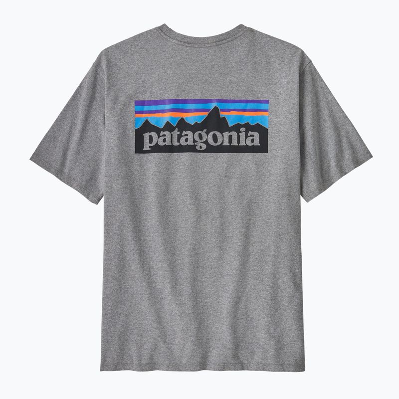 Men's T-shirt Patagonia P-6 Logo Responsibili-Tee gravel heather 4