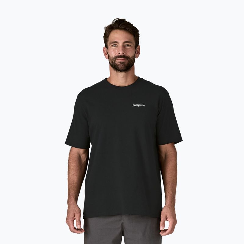 Men's Patagonia P-6 Logo Responsibili-Tee trekking t-shirt black 2