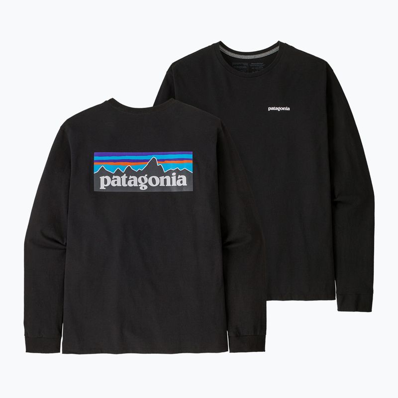 Men's Patagonia P-6 Logo Responsibili trekking longsleeve black 3