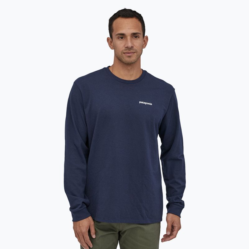 Men's Patagonia P-6 Logo Responsibili classic navy trekking longsleeve