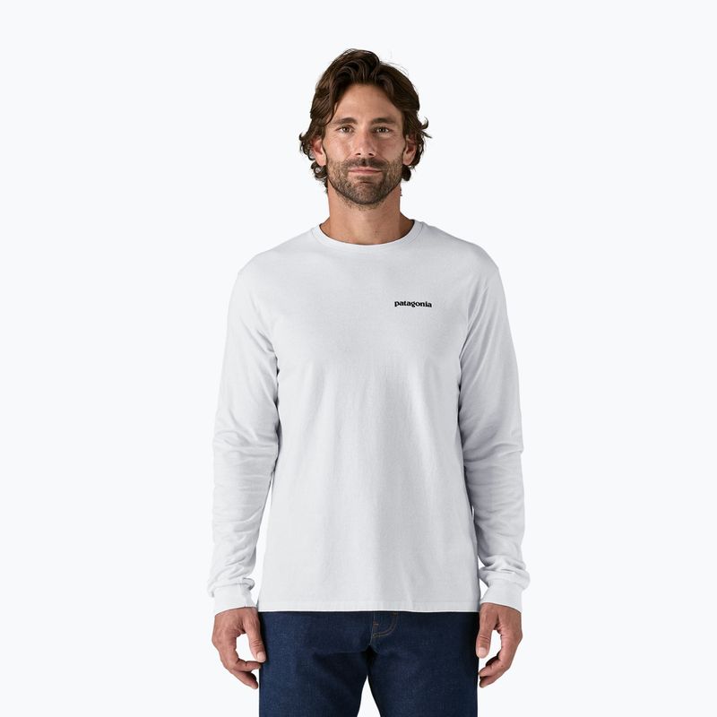 Men's Patagonia P-6 Logo Responsibili Longsleeve white
