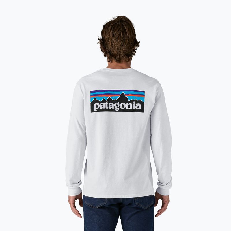 Men's Patagonia P-6 Logo Responsibili Longsleeve white 2
