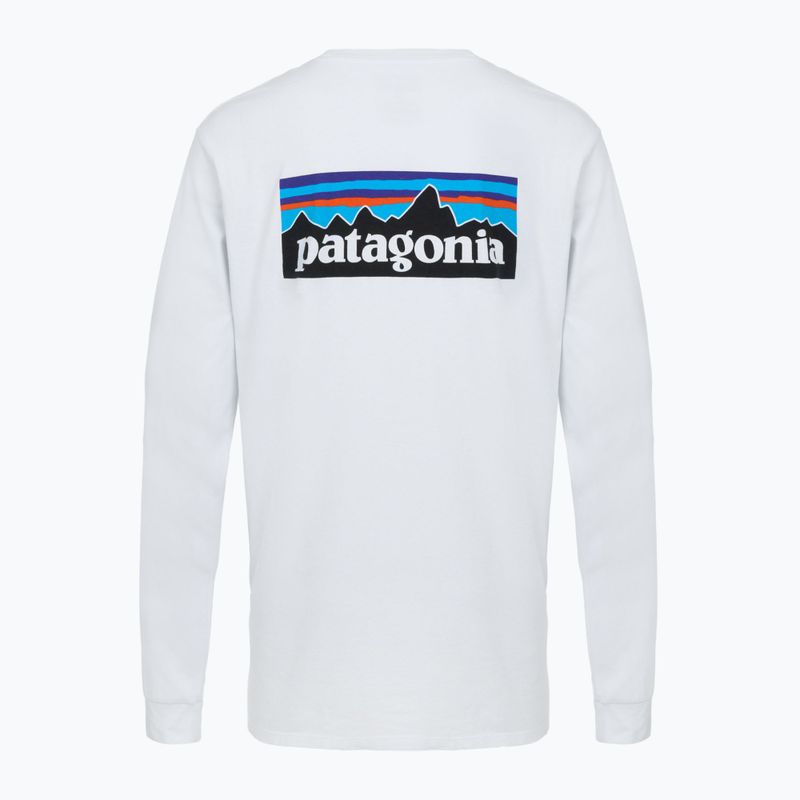 Men's Patagonia P-6 Logo Responsibili Longsleeve white 2