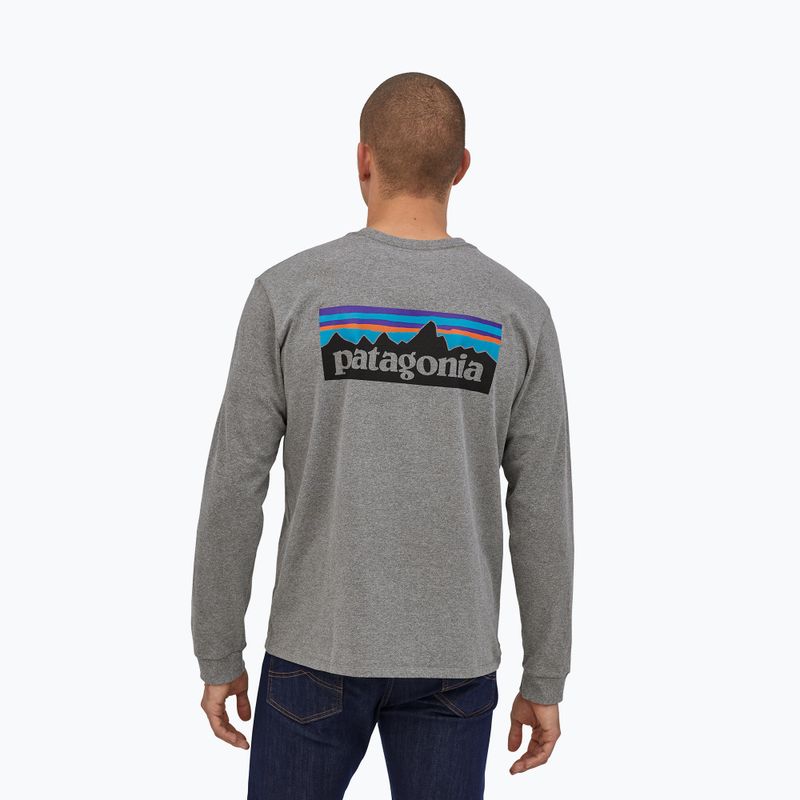 Men's Patagonia P-6 Logo Responsibili gravel heather longsleeve 2