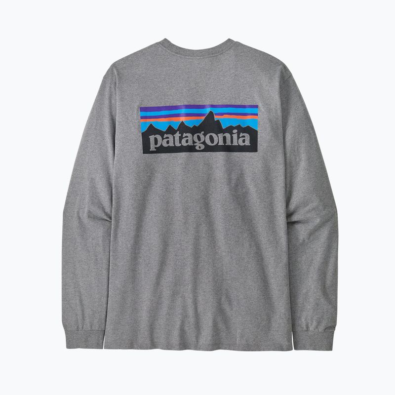 Men's Patagonia P-6 Logo Responsibili gravel heather longsleeve 4
