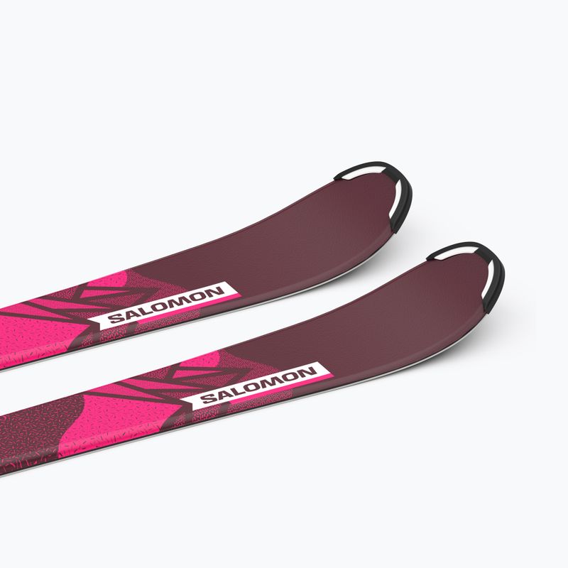 Children's downhill skis Salomon Lux Jr S + C5 bordeau/pink 9