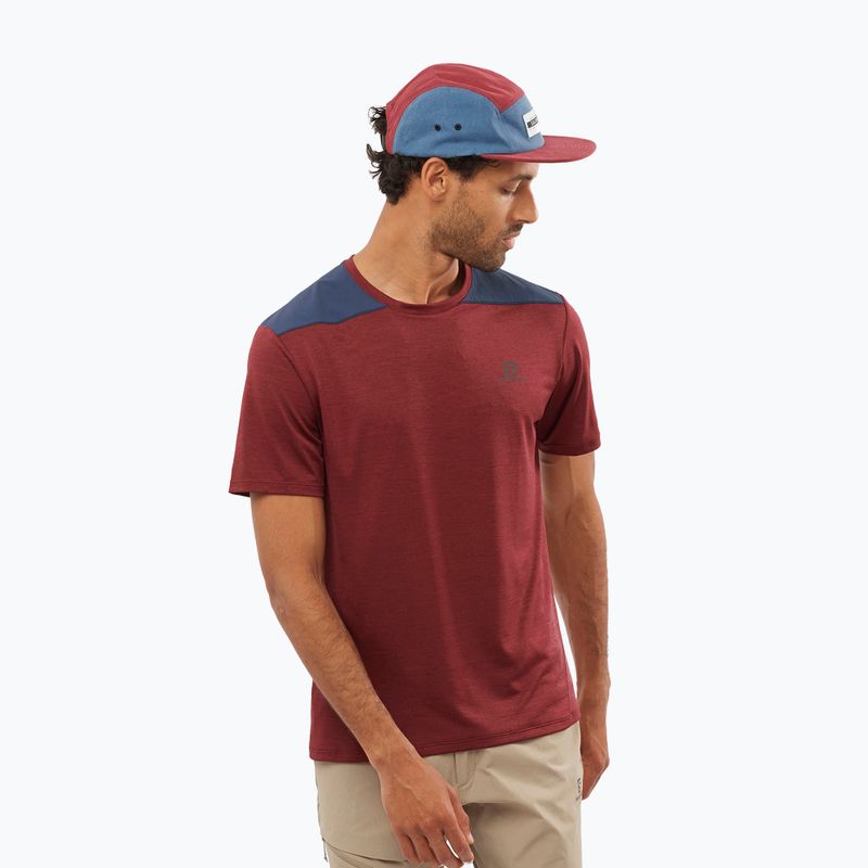 Salomon Outline SS men's trekking t-shirt maroon LC1715600 2