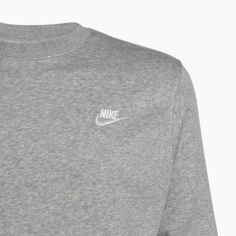 Men's Nike Sportswear Club Fleece Crew dark grey heather/white sweatshirt 3