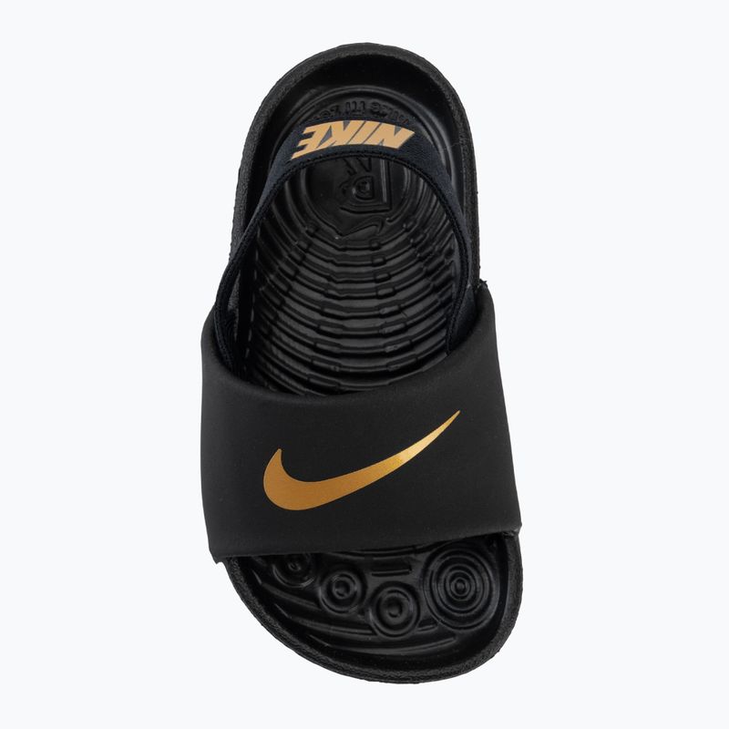 Children's slides Nike Kawa black/metallic gold 5
