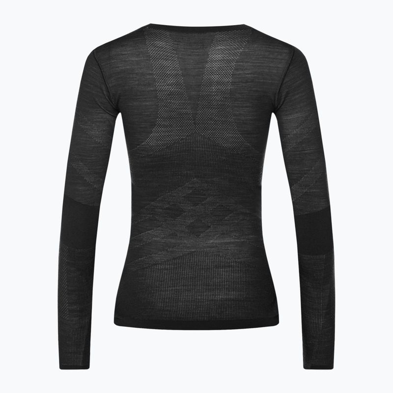 Women's thermal base layer Smartwool Intraknit Merino 200 Crew black/white 2