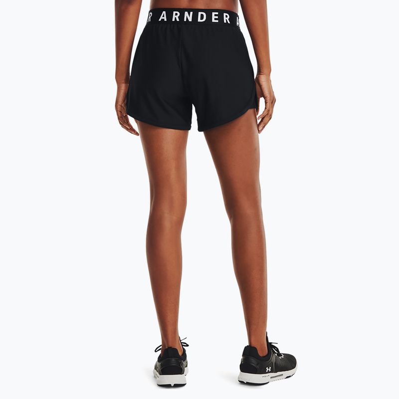Under Armour Play Up 5 In women's training shorts black/black/white 3