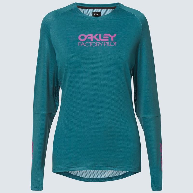 Oakley WMNS Factory Pilot LS women's cycling jersey green FOA500224
