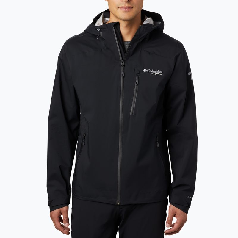 Columbia men's Titan Pass 2.5L Shell rain jacket black 1888941