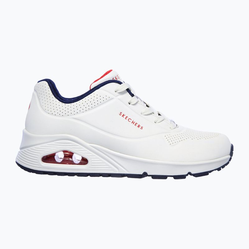 SKECHERS Uno Stand On Air women's shoes white durabuck/navy/red trim/mesh 2