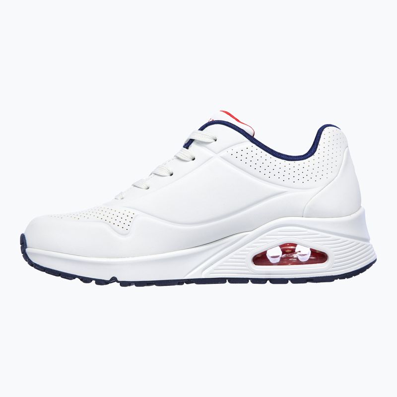 SKECHERS Uno Stand On Air women's shoes white durabuck/navy/red trim/mesh 3