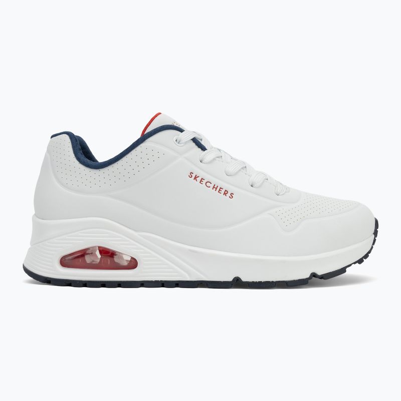 SKECHERS Uno Stand On Air women's shoes white durabuck/navy/red trim/mesh 2