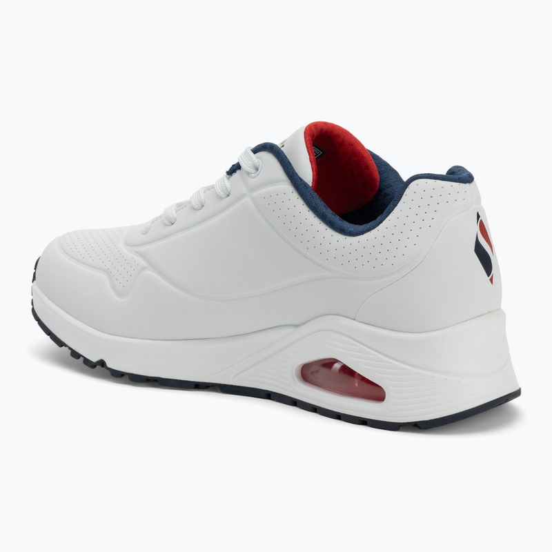 SKECHERS Uno Stand On Air women's shoes white durabuck/navy/red trim/mesh 3