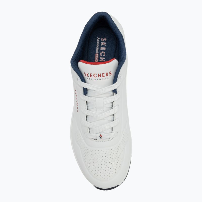 SKECHERS Uno Stand On Air women's shoes white durabuck/navy/red trim/mesh 5