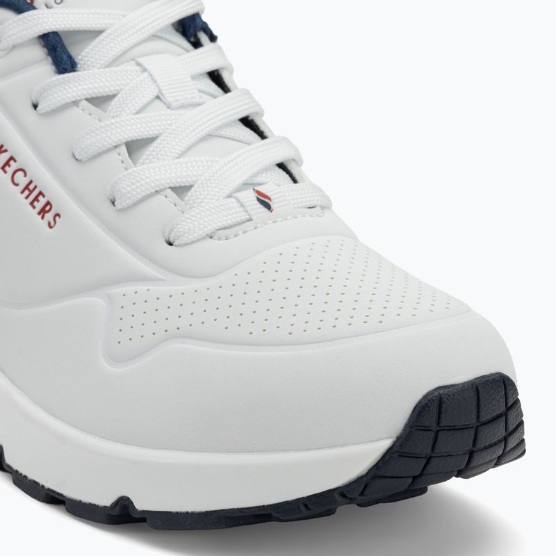 SKECHERS Uno Stand On Air women's shoes white durabuck/navy/red trim/mesh 7