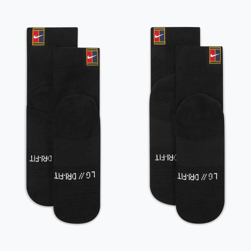 Socks Nike Court Multiplier Max 2 pairs black/black 2