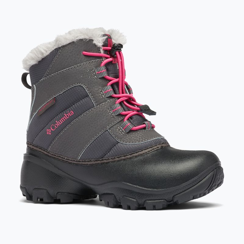 Columbia Rope Tow III WP Girl children's snow boots dark grey/haute pink 11