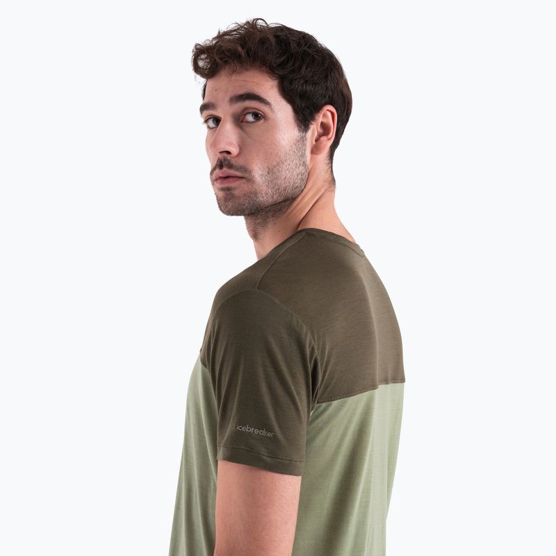 Men's Icebreaker Merino Cool-Lite Sphere III SS Tee Colour Block lichen/loden trekking t-shirt 4
