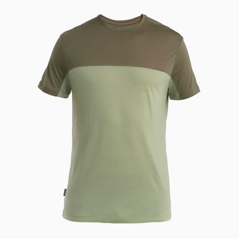 Men's Icebreaker Merino Cool-Lite Sphere III SS Tee Colour Block lichen/loden trekking t-shirt 7