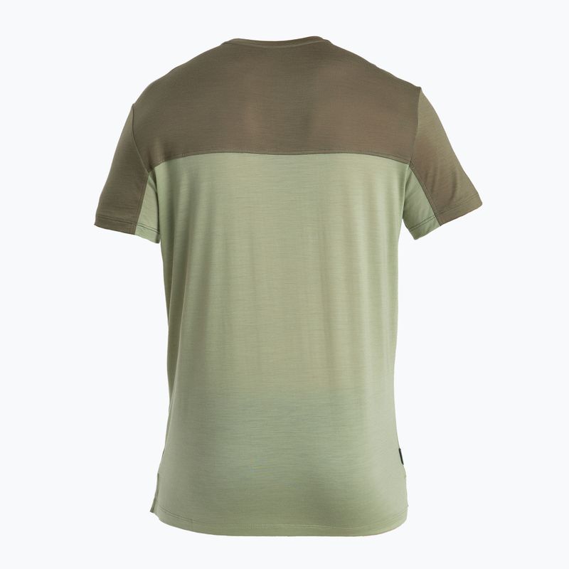 Men's Icebreaker Merino Cool-Lite Sphere III SS Tee Colour Block lichen/loden trekking t-shirt 8