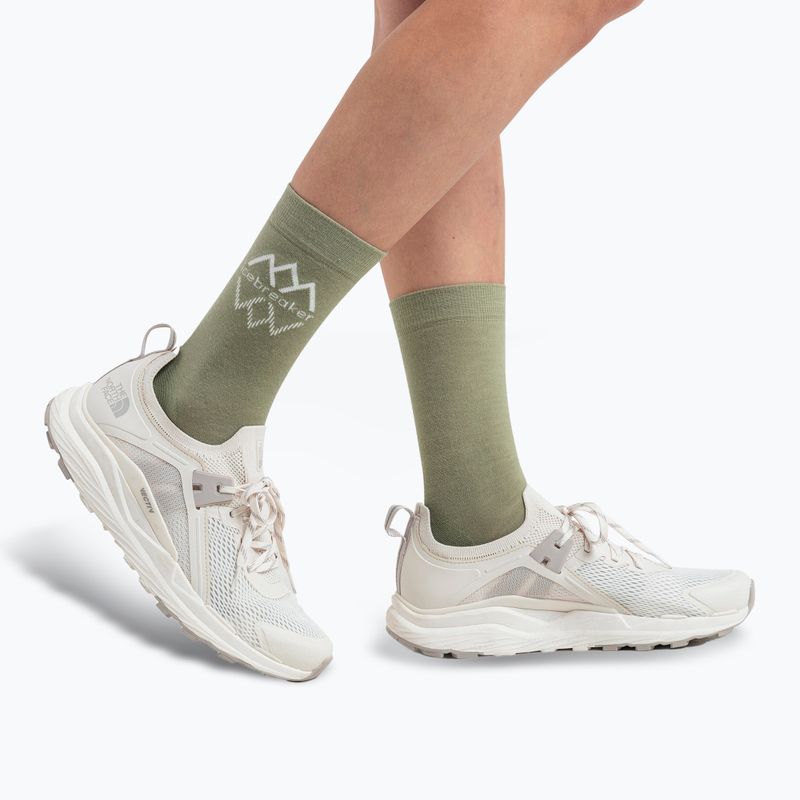 Icebreaker women's trekking socks Life Fine Gauge Crew IB Logo Reflections lichen/snow 2