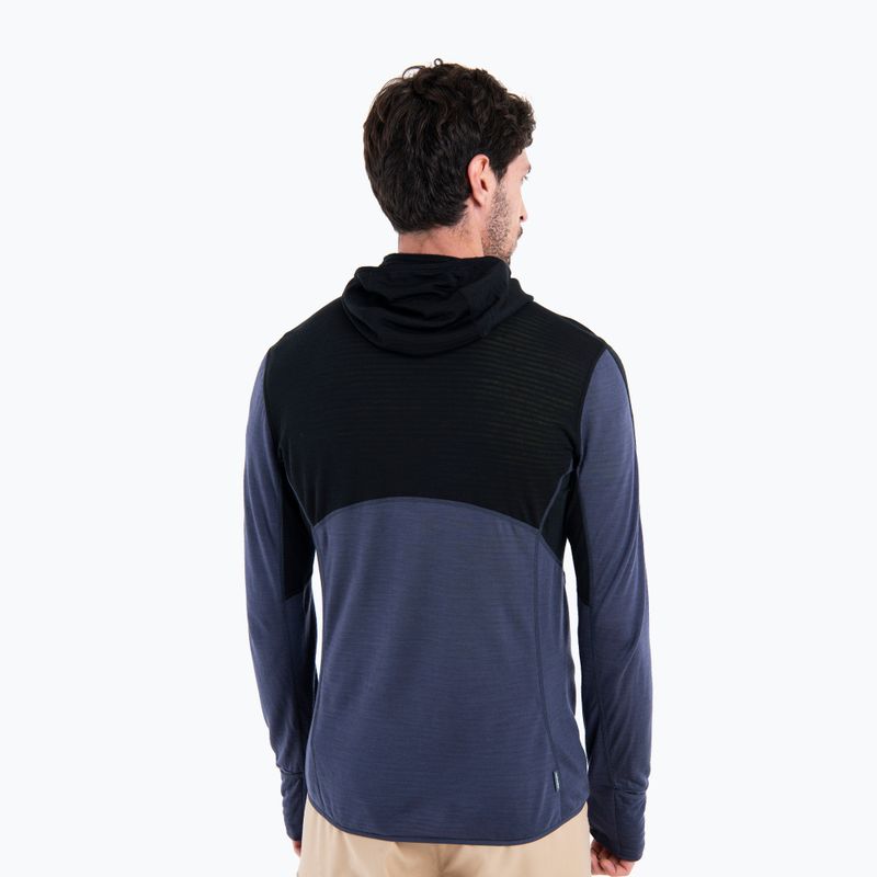 Men's Icebreaker Merino 200 Realfleece™ Descender trekking sweatshirt black/graphite/cb 3