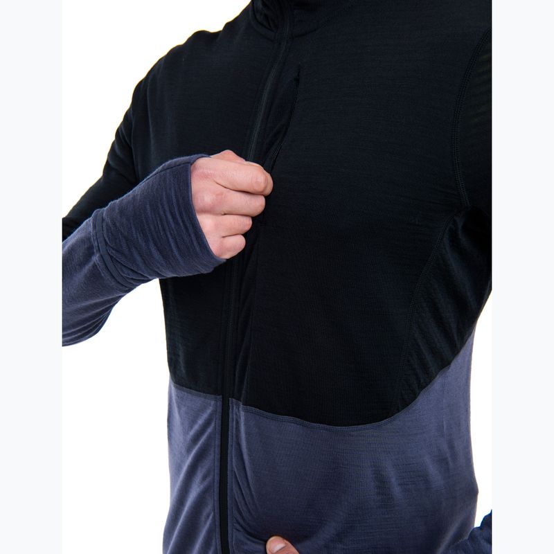 Men's Icebreaker Merino 200 Realfleece™ Descender trekking sweatshirt black/graphite/cb 5