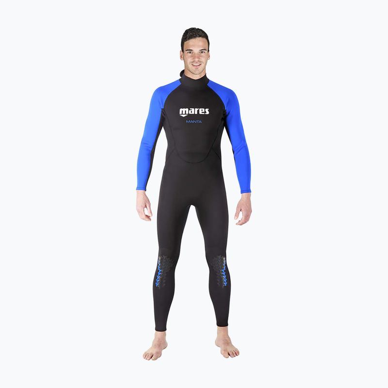 Men's diving wetsuit Mares Manta black and blue 412456