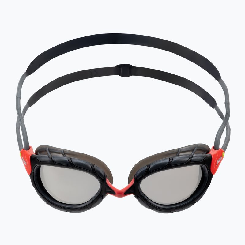Zoggs Predator Titanium red/grey/mirrored smoke swimming goggles 461065 2