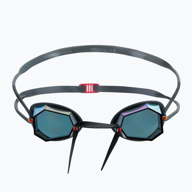 Zoggs Diamond Titanium grey/black/mirror red swimming goggles 461090 2