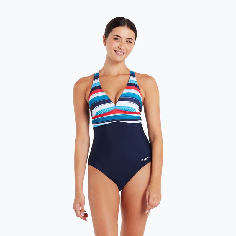 Women's one-piece swimsuit Zoggs Seamarine Panel Crossback 3