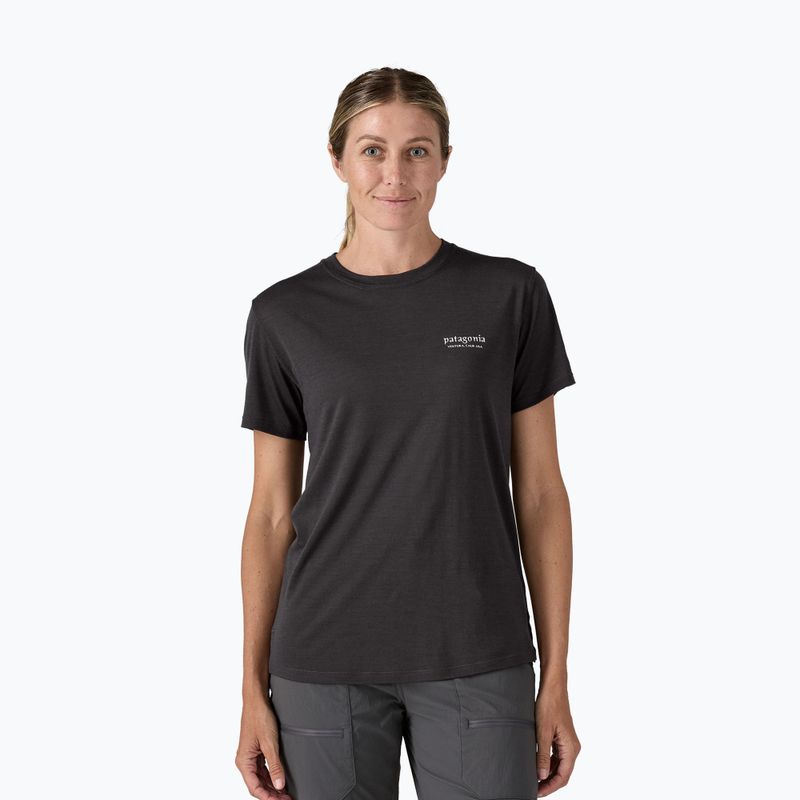 Women's Patagonia Cap Cool Merino Blend Graphic Shirt heritage header/black