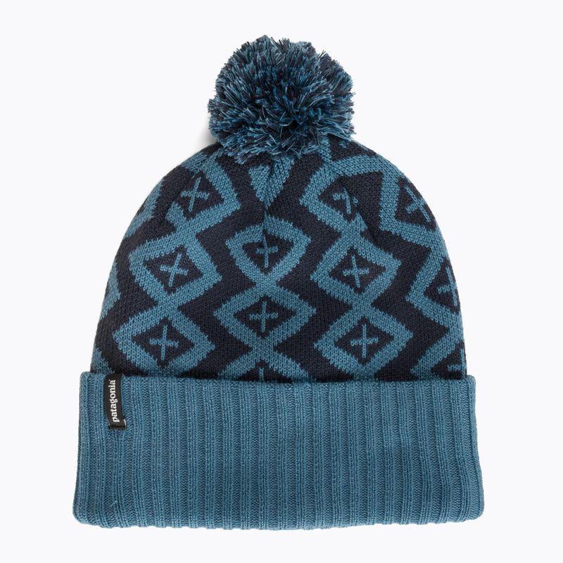 Patagonia Powder Town Beanie perennial pinecone/wavy blue 5