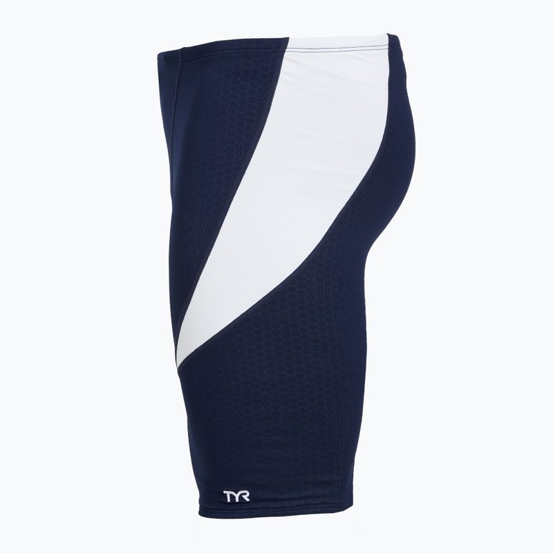 Men's swim jammers TYR Durafast Elite Curve Splice Hexa Jammer navy/white 4