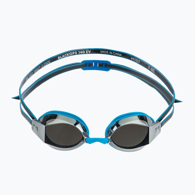 TYR children's swimming goggles Blackops 140 Ev Racing Mirrored silver/ blue/ black 2