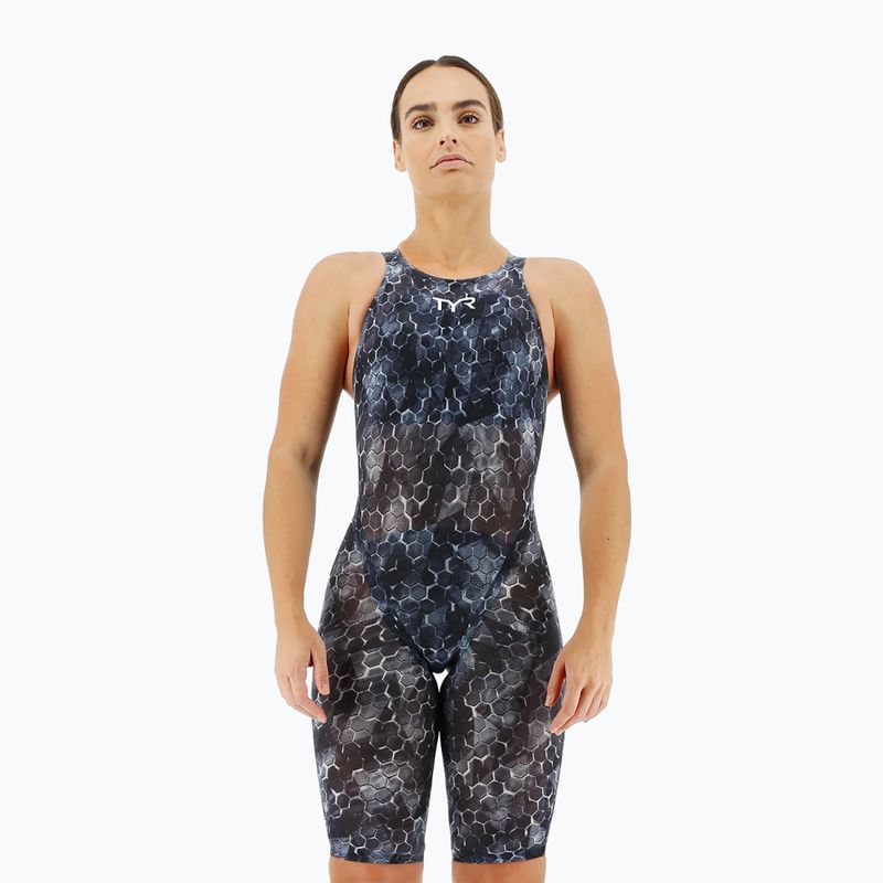 Women's one-piece swimsuit TYR Avictor 2.0 Closed Back black/grey 4