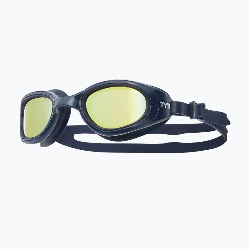 TYR Special Ops 2.0 Mirrored gold/ navy/ navy swimming goggles