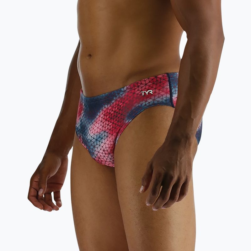 Men's TYR Starhex Racer red/multi swim briefs 6