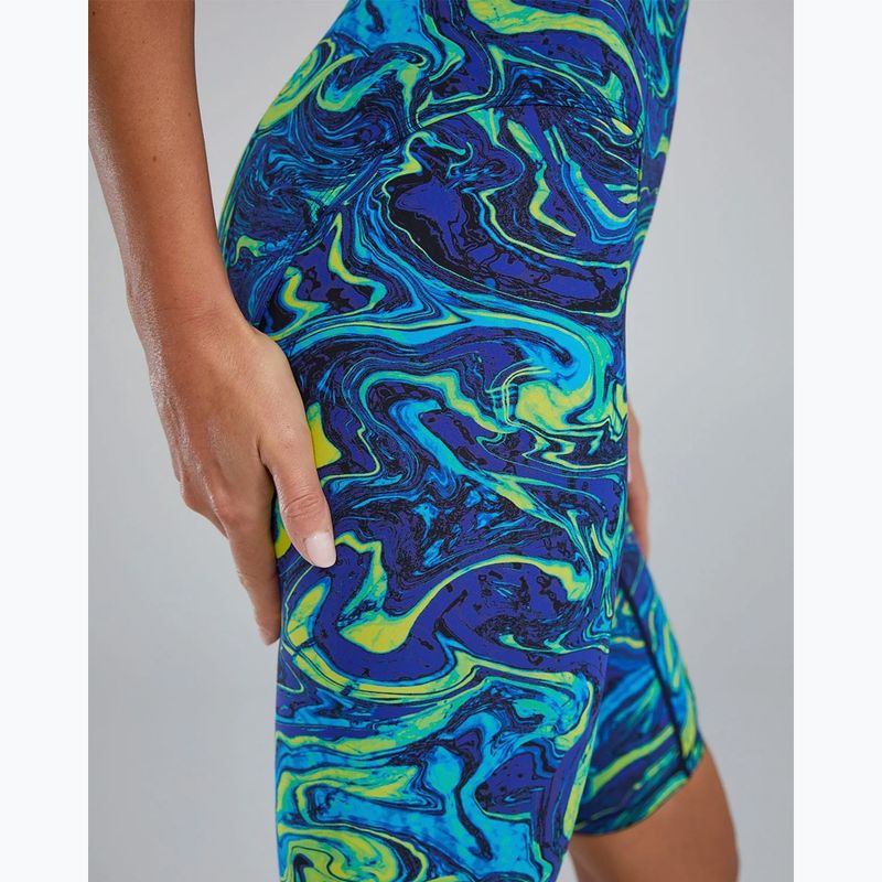 Ladies' one-piece swimsuit TYR Thresher Open Back Hyperblitz blue/green 8