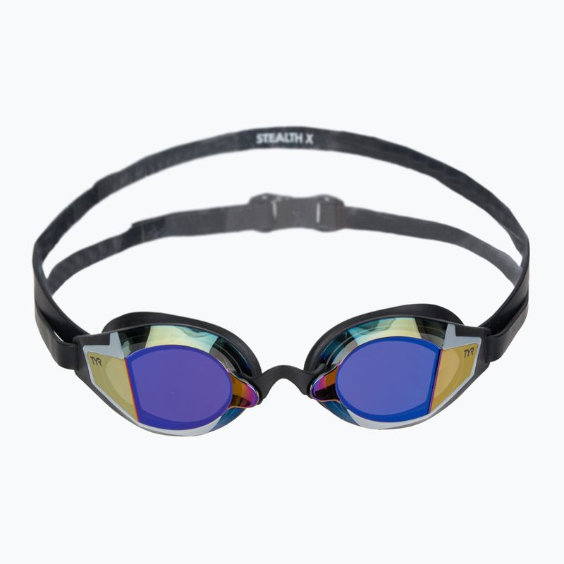 TYR Stealth-X Performance Mirrored purple/black swimming goggles 2