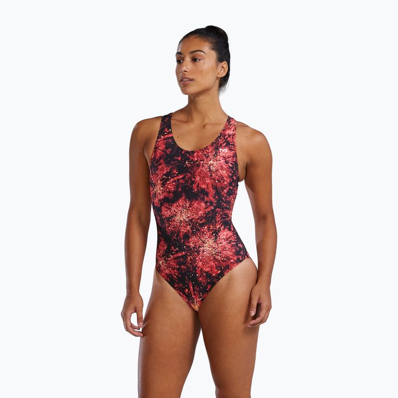 Women's one-piece swimsuit TYR Durafast Elite Radiant Flare Maxfit red 3