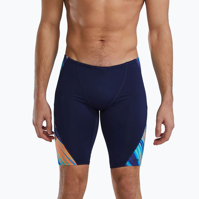 Men's swimming jammers TYR Durafast Elite Riptidal Jammer teal/orange 5